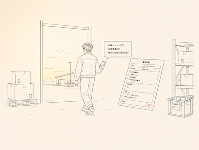 現場のメモからAIが報告書を整える様子